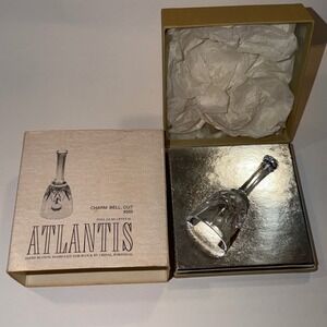 Vtg Atlantis Lead Crystal Bell Hand Blown Cut Crisal Portugal Grandmillennial
